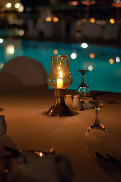 istock Served dinner at night tropical resort 177122628