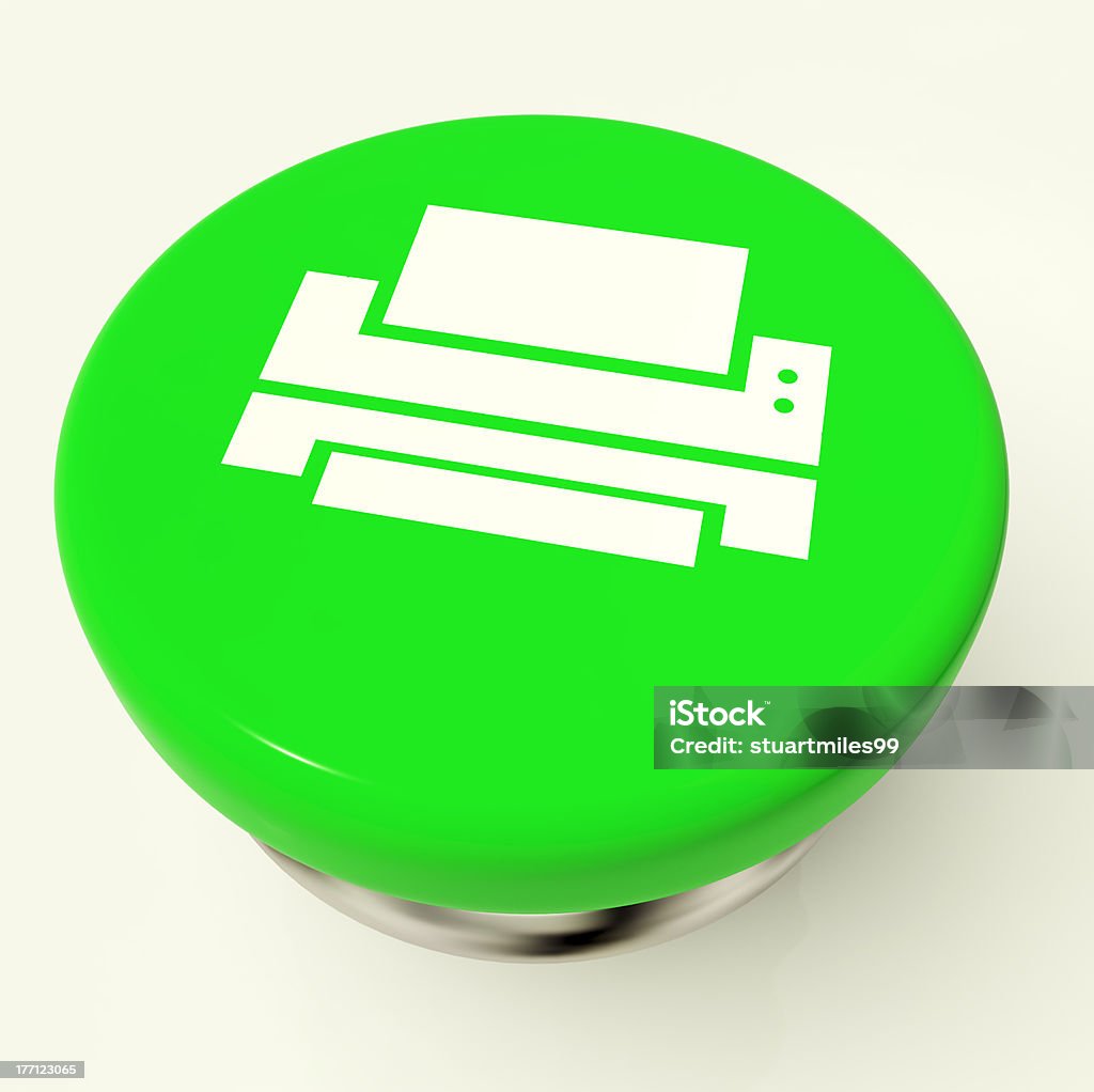 Print Icon Button As Symbol For Printing Or Printer Print Icon Green Button As Symbol For Printing Or Printer Badge Stock Photo
