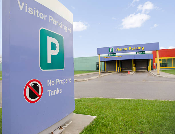 istock Entrance to a visitor parking 177123295