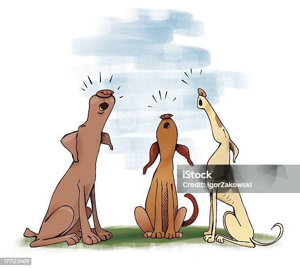 Three Howling Dogs Stock Illustration - Download Image Now - Dog, Barking Animal, Three Animals