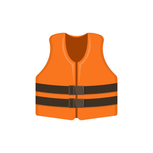 ilustrações, clipart, desenhos animados e ícones de design vetorial de ícone de colete salva-vidas. - life jacket safety isolated sea