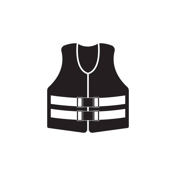 ilustrações, clipart, desenhos animados e ícones de design vetorial de ícone de colete salva-vidas. - life jacket safety isolated sea