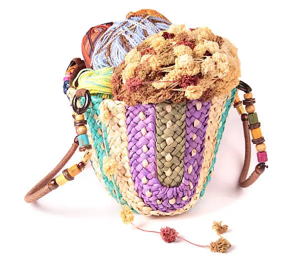 Fashionable bag containing wool threads