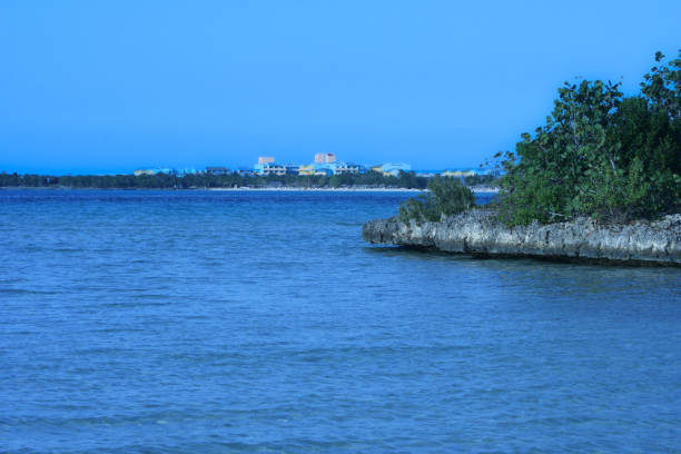 View of a pretty Caribbean beach under the warm southern sun