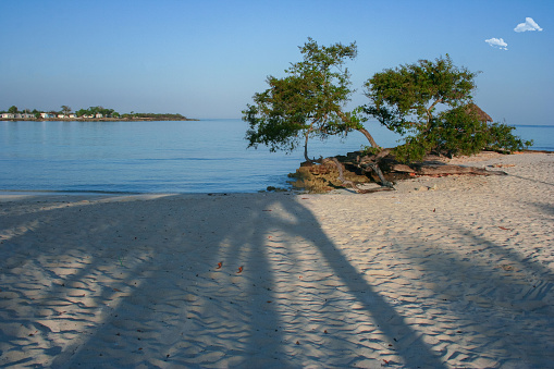View of a pretty Caribbean beach under the warm southern sun