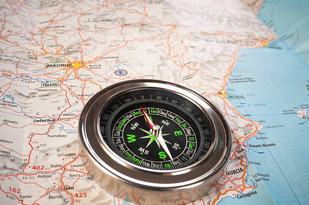 istock compass on map of the European continent. 177124936