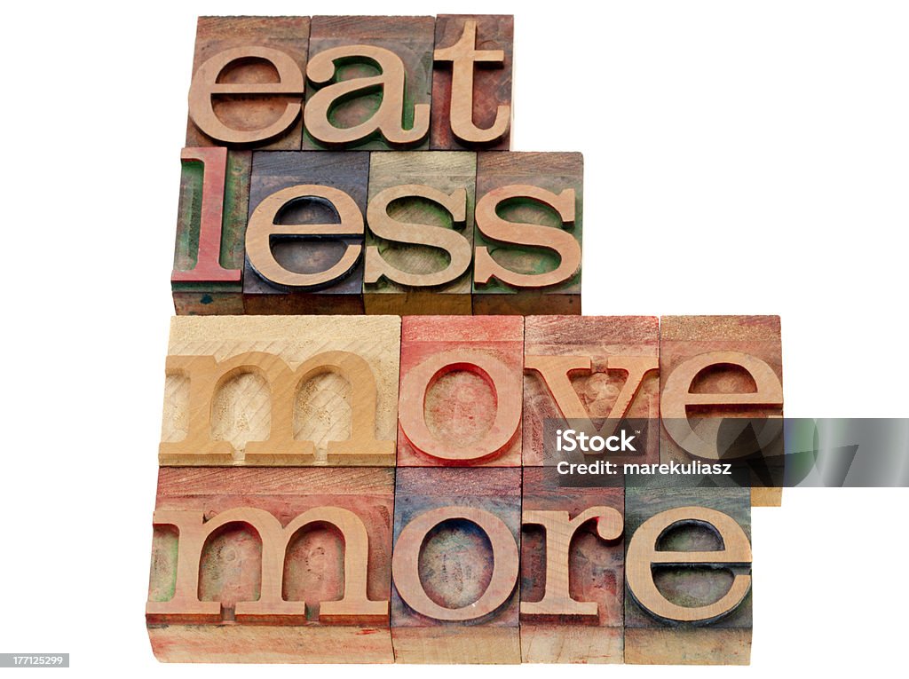 Mangiare di meno, fare di più - Foto stock royalty-free di Esercizio fisico