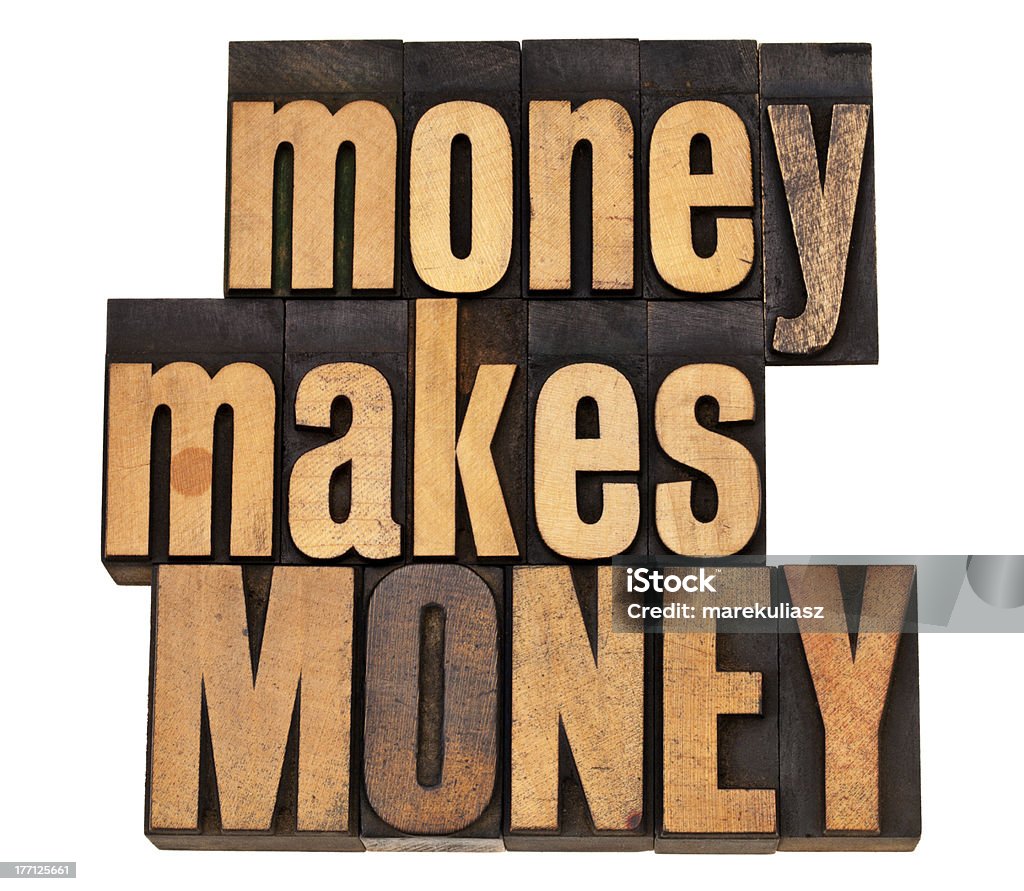 Concetto di denaro in tipo legno - Foto stock royalty-free di Affari