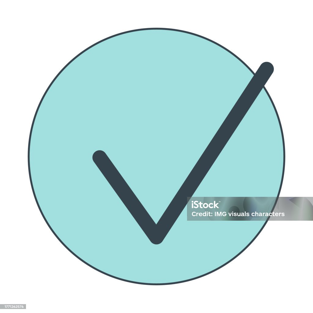 Bullet Point Check Mark Flat Line Color Isolated Vector Object Stock ...