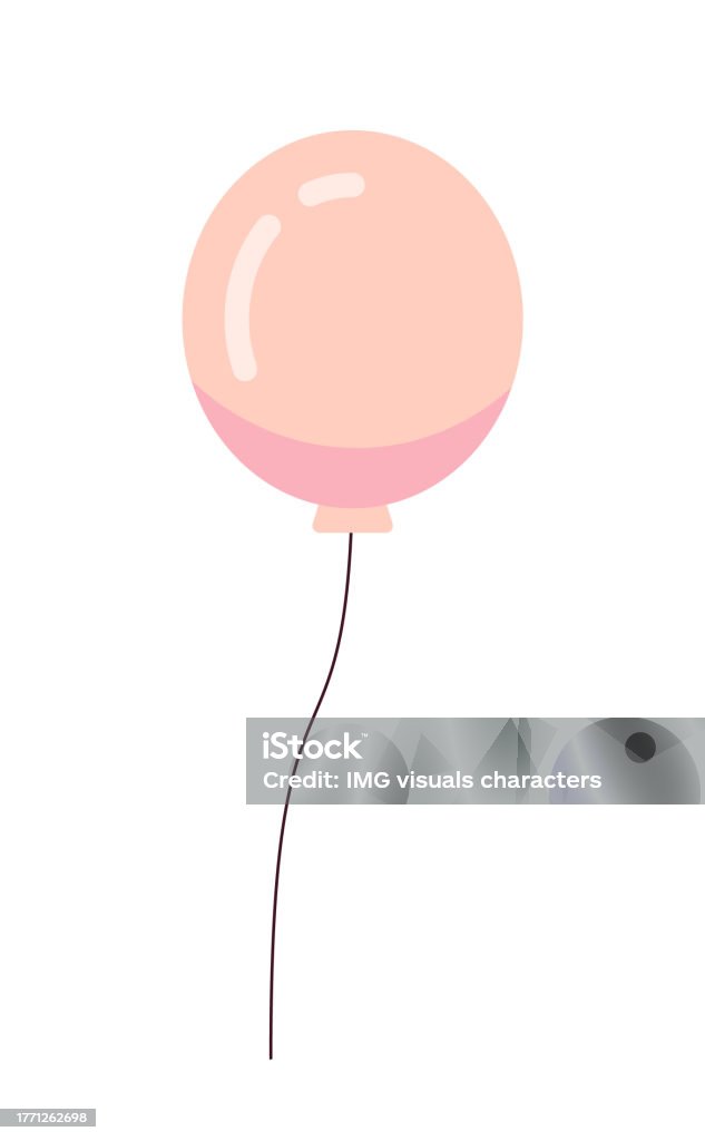 Balloons Thread Flying Balloon On Thread Semi Flat Colour Vector Object Stock ...