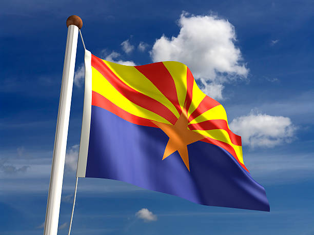 Arizona flag (with clipping path) stock photo