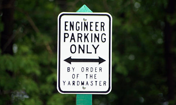 Ingeniero señal de aparcamiento - foto de stock