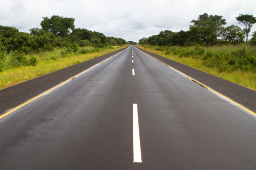 A tar road in Zambia that's in a good condition