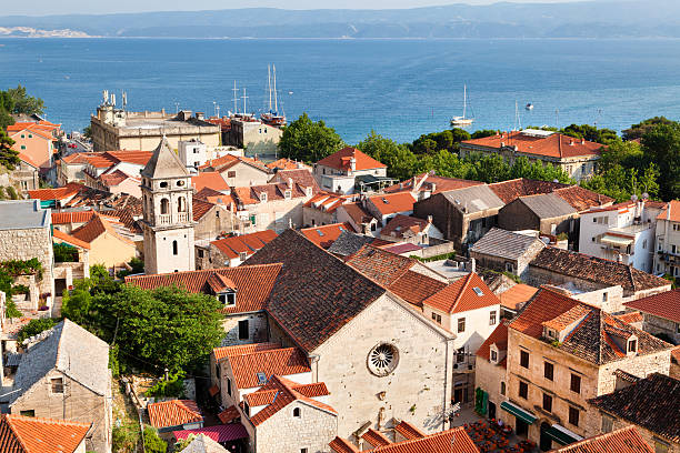 istock panoramic view of Omis croatian city downtown 177128856