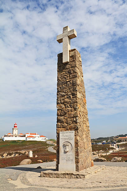 istock The lighthouse and obelisk with a large white cross 177129829