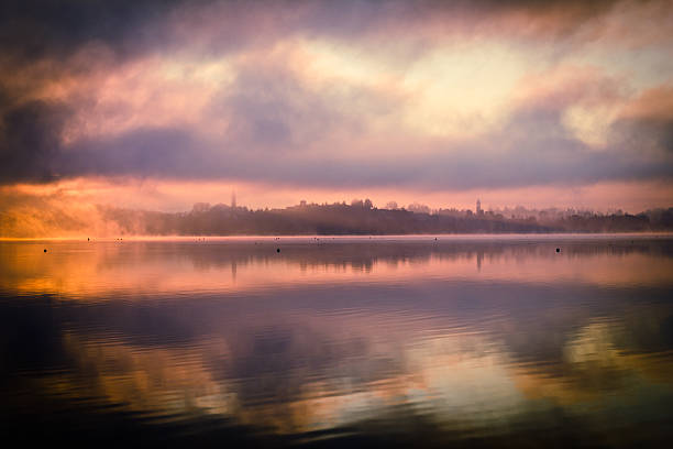 istock Foggy lake sunrise 177129836