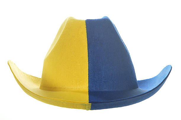 Yellow-blue cowboy hat stock photo