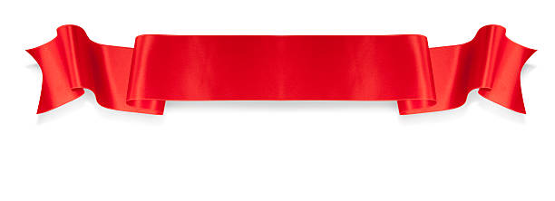 istock Elegant red ribbon banner on a white background 177130864