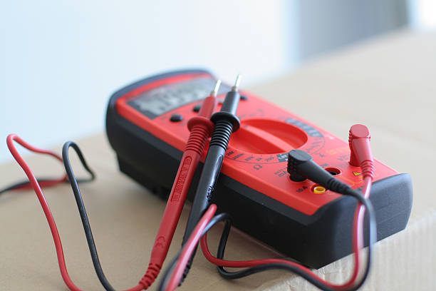 istock Close-up of red and black professional digital multimeter 177130983