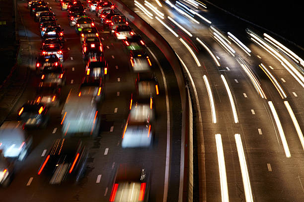 istock Night traffic light of big city 177131135