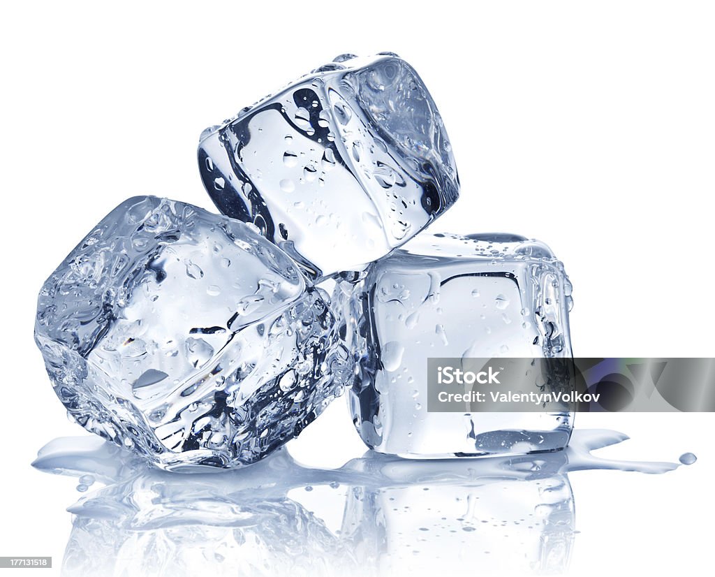 ice cubes Three ice cubes on white background. Ice Cube Stock Photo