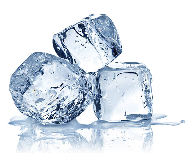 ice cubes Three ice cubes on white background. royal blue stock pictures, royalty-free photos & images