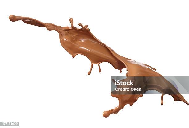 Cioccolato Splash - Fotografie stock e altre immagini di Cioccolato - Cioccolato, Schizzare, Astratto