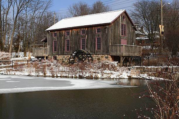 istock General view Old water mill in winter. 177132034
