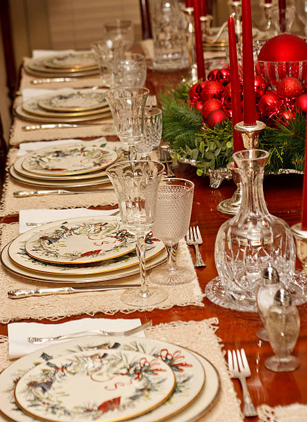 istock Christmas Place Settings on Holiday Table 177132843