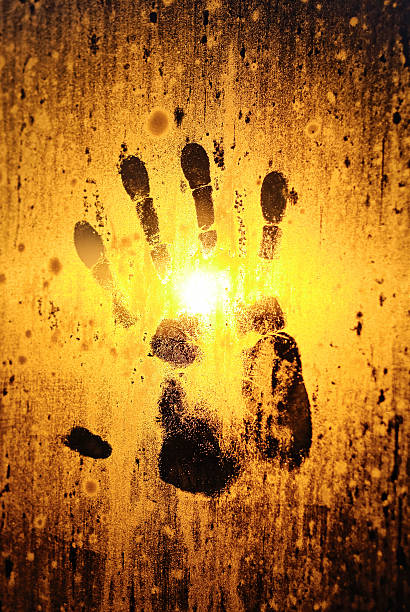 istock Handprint on steamy window glass 177132937