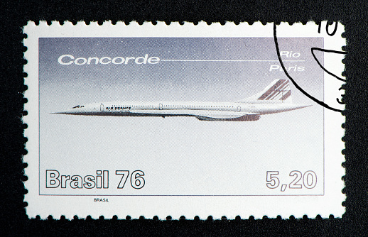 brazilian postage stamp, on black background. 1976
