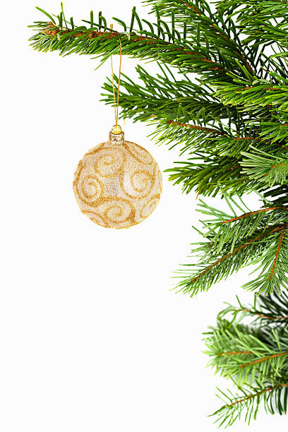 istock Golden ball on christmas tree 177134404