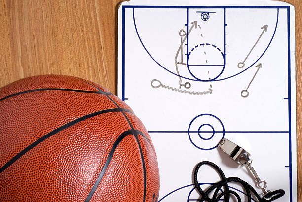 istock Basketball, Whistle and Clipboard with Alley-oop Play 177134750