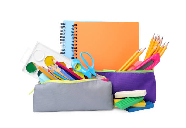 istock Many different school stationery isolated on white 1771353683