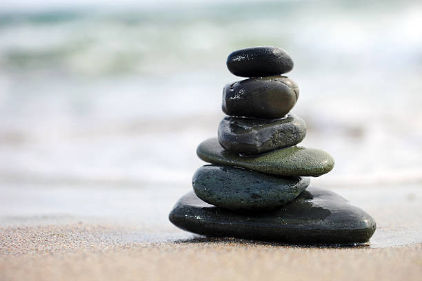 istock Stack of sea pebbles on the beach 177135428