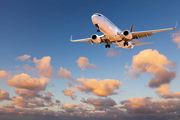 istock Aircraft  Landing from Sunset Sky 177135535