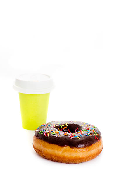 istock paper coffee cup and donut 177135630
