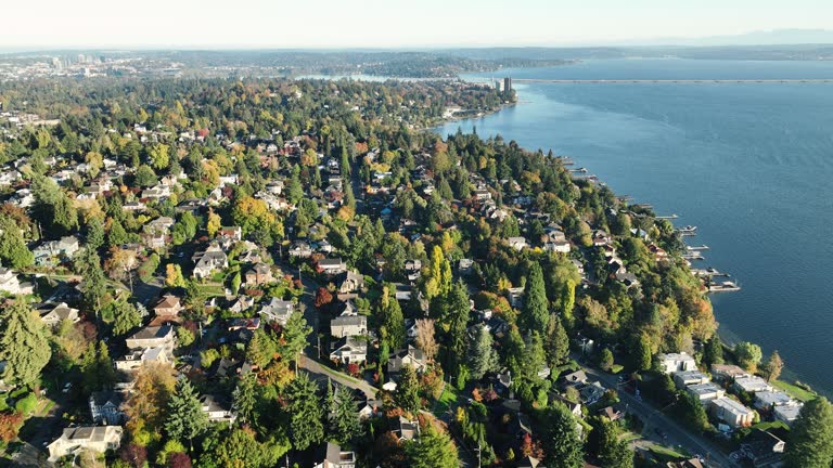 Aerial View of Neighborhood in Fall