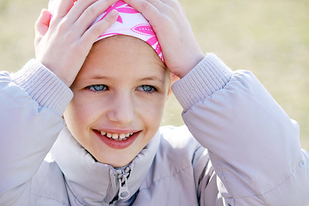 Child with cancer stock photo