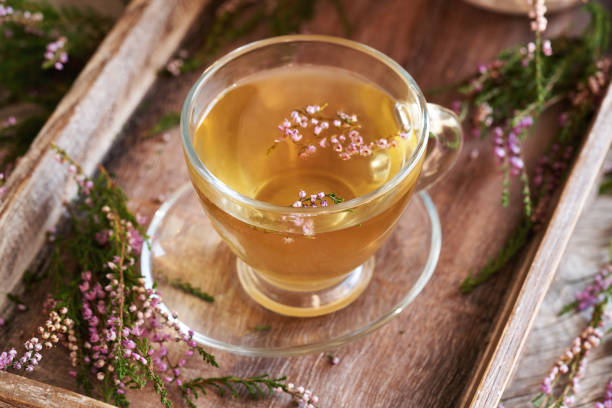 istock Heather tea on a wooden tray 1771373481
