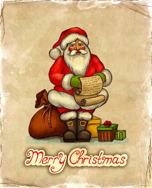 рождественская поздравительная открытка - christmas card christmas parchment red stock illustrations
