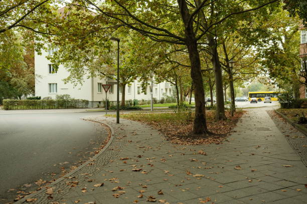 house and streets in the east berlin, former gdr areas - plattenbau homes architectural detail architecture and buildings imagens e fotografias de stock