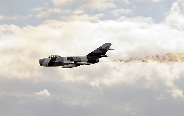 Cold War era Soviet jetfighter in flight