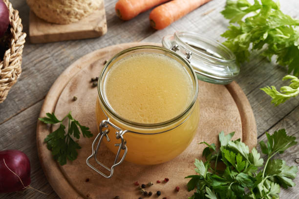 istock Chicken bone broth in a glass jar 1771376633