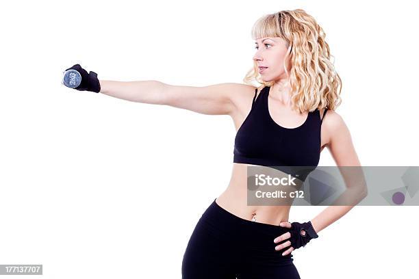 Woman During Fitness Time Stock Photo - Download Image Now - Abdomen, Adult, Black Color
