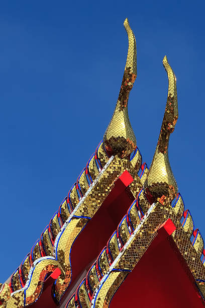 Cores da Tailândia-Templo Telhado - fotografia de stock