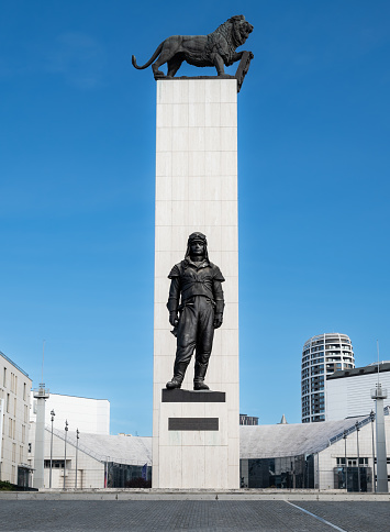 Front view of MR Stefanik statue in Bratislava