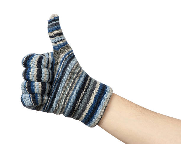 istock Hand in blue mittens show gesture ok 177138291