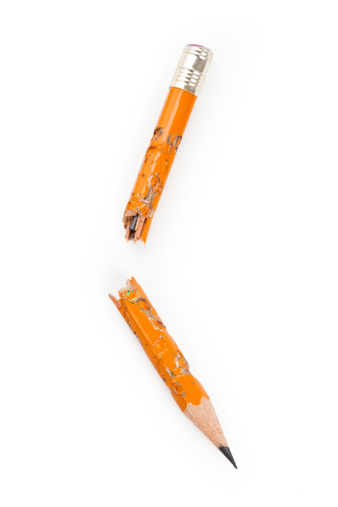 Broken Pencil with white background