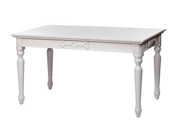 istock Elegant white table with some designs carved into the edges 177139560